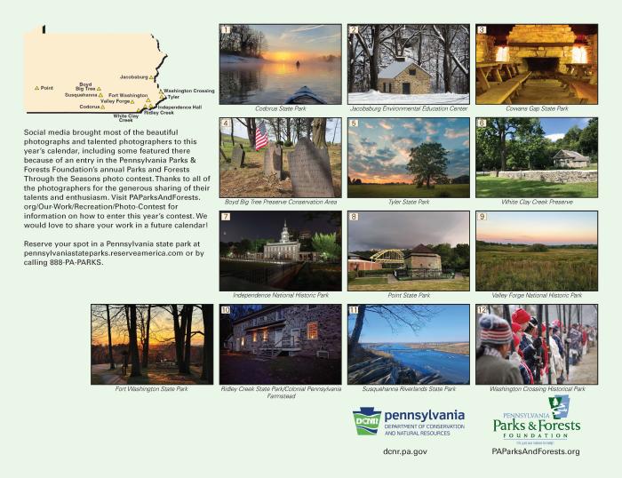 2026 PA State Parks Calendar-18285_PA_Parks_Back_Cover